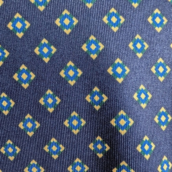 Gretchen Scott Navy Diamond Print Shift Dress Medium Designer - Picture 11 of 14